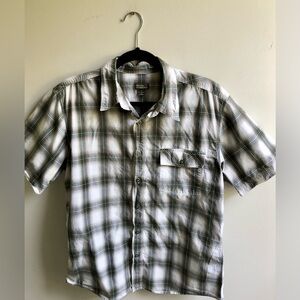 Royal Robbins Men's Size Large Contemporary Fit Casual Plaid Button Down Green